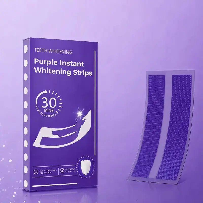 Purple Teeth Whitening Strips Kit – 7-Day Enamel Safe Whitening Treatment (14 Strips)