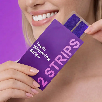 Purple Teeth Whitening Strips Kit – 7-Day Enamel Safe Whitening Treatment (14 Strips)