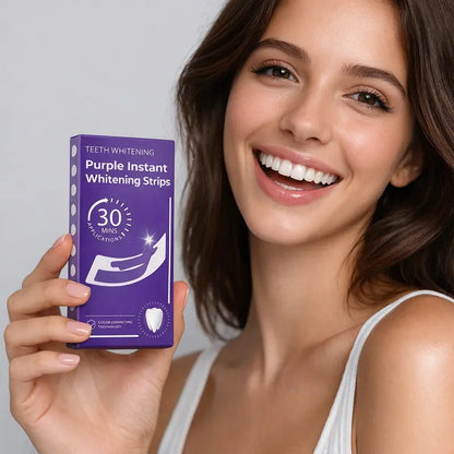 Purple Teeth Whitening Strips Kit – 7-Day Enamel Safe Whitening Treatment (14 Strips)