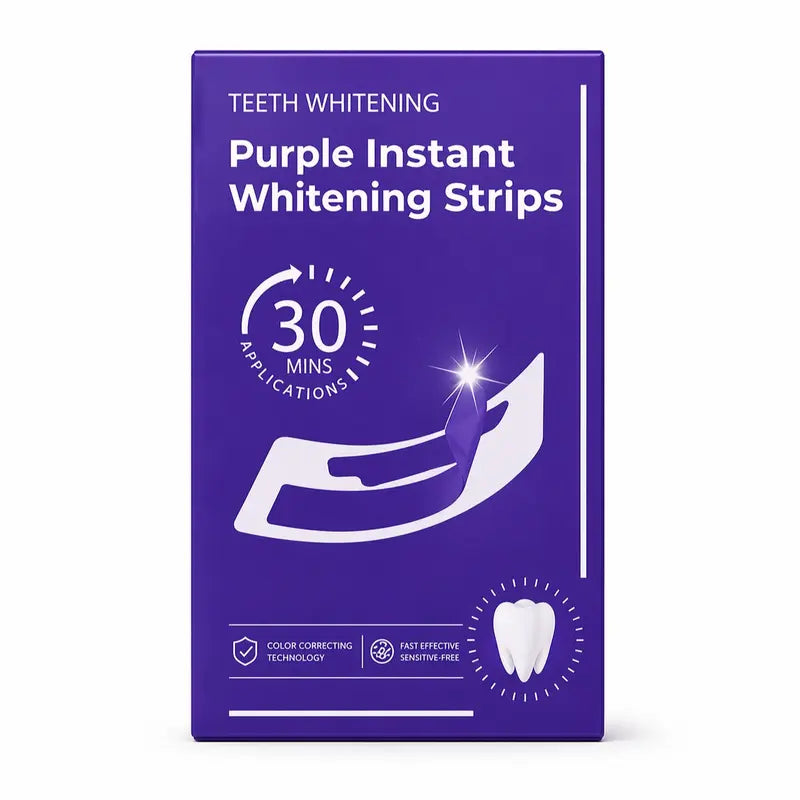 Purple Teeth Whitening Strips Kit – 7-Day Enamel Safe Whitening Treatment (14 Strips)