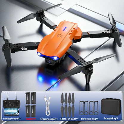 4K HD Dual‑Camera Foldable FPV Drone – Orange