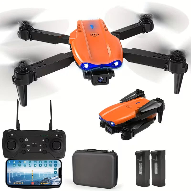 4K HD Dual‑Camera Foldable FPV Drone – Orange
